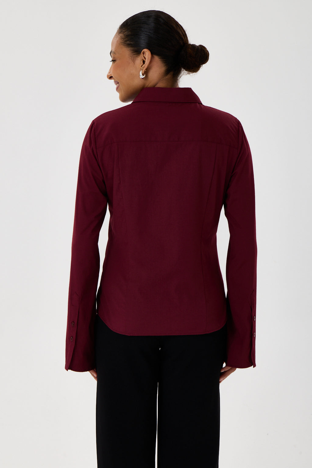 Pens Detaylı Klasik Gömlek – Bordo