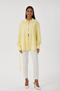 Kemerli Oversize Kimono Gömlek – Sarı