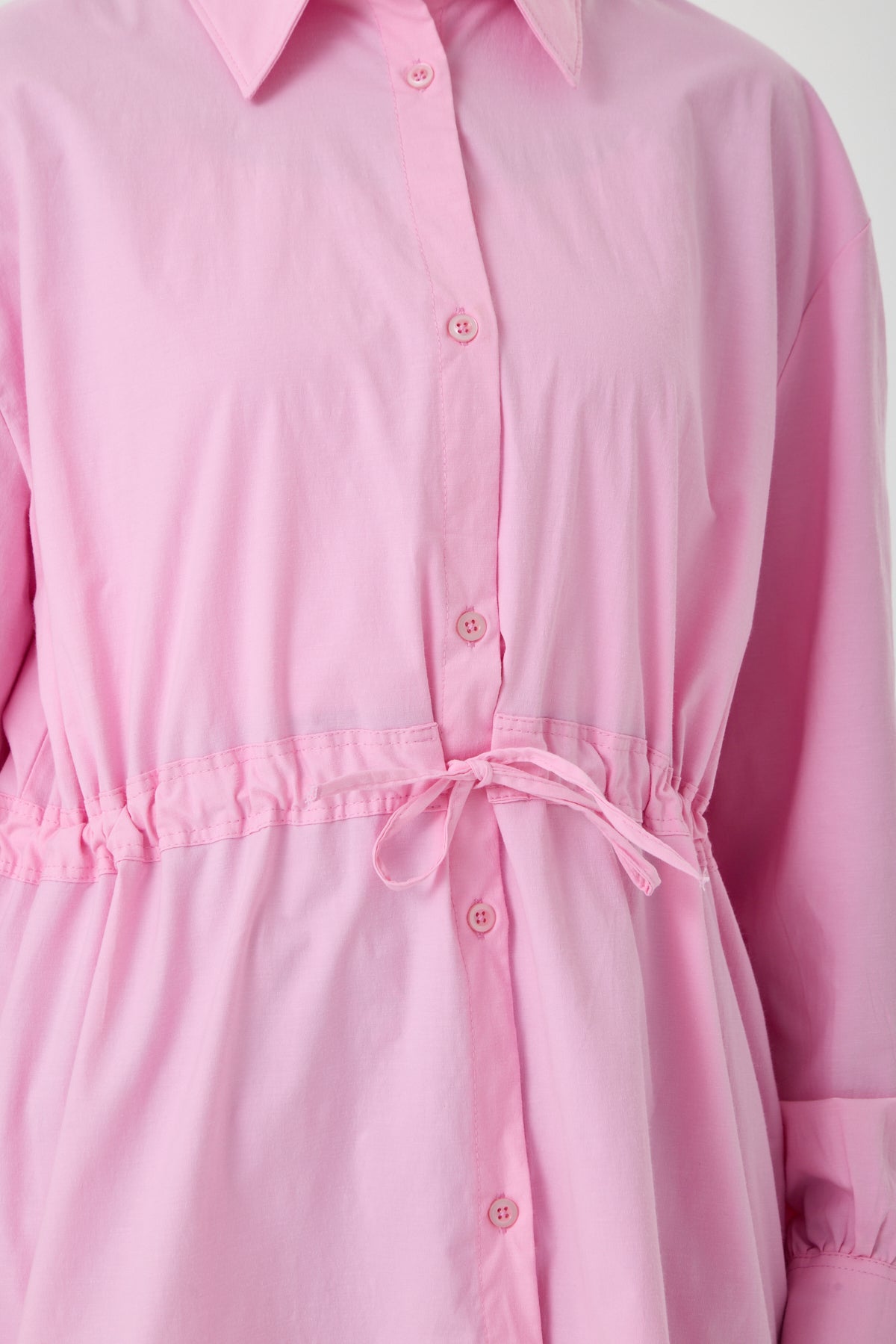 Beli Ayarlanabilir Buzgü Kemerli Kimono Gömlek – Pembe